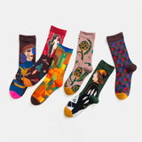 Unisex,British,Style,Retro,Couple,Patchwork,Color,Personality,Socks