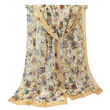 160CM,Women,Print,Scarfs,Chiffon,Autumn,Outdoor,Shawl,Scarves