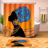 Waterproof,African,Baotou,Woman,Shower,Curtains,Hooks,Bathroom,Toilet