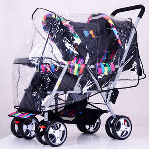 Clear,Stroller,Cover,Weather,Infant,Double,Pushchair,Shield,Raincoat