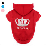 Winter,Princess,Crown,Printed,Clothes,Puppy,Hoodie