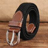 Women,Elastic,Buckle,Knitting,Canvas,Jeans,Waistband