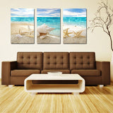 Miico,Painted,Three,Combination,Decorative,Paintings,Beach,Shell,Decoration