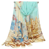 Women's,Georgette,Scarves,Shawl,Quality,Painting,Print,Scarf