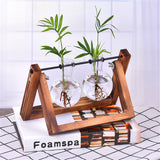 Creative,Hydroponics,Planter,Flower,Wooden,Stand,Glass,Terrarium,Container,Tabletop,Office,Wedding,Decor