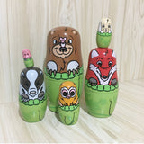 Wooden,Animals,Painted,Russian,Nesting,Dolls,Matryoshka,Dolls,Decorations