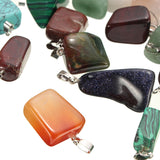 100Pcs,Natural,Pendant,Gemstone,Silver,Pendants,Decorations