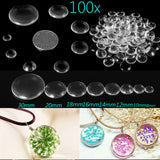 100Pcs,Round,Clear,Glass,Cabochon,Cameo,Crystal,Magnify,Cover