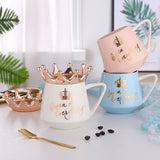 300ml,Nordic,Style,Crown,Ceramic,Simple,Coffee,Water,Breakfast