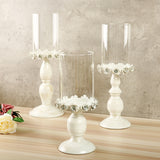 Nordic,White,Metal,Candle,Holder,Glass,Candlestick,Wedding,Decor