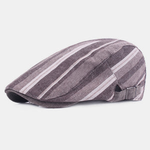 Cotton,Linen,Beret,Casual,Forward,Colorful,Striped