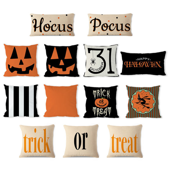 Halloween,Pumpkin,Pattern,Pillowcase,Cotton,Linen,Throw,Pillow,Cushion,Cover