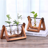 Creative,Hydroponics,Planter,Flower,Wooden,Stand,Glass,Terrarium,Container,Tabletop,Office,Wedding,Decor