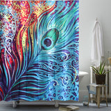 Peacock,Feather,Bathroom,Shower,Curtain,Polyester,Fabric,Printed,Waterproof,Curtain,Hooks