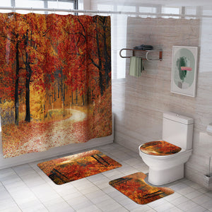 Maple,Prints,Shower,Curtain,Fabric,Bathroom,Decor,Hooks