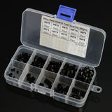 200pcs,Socket,Screws,Assortment,Black,Grade,Alloy,Steel