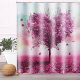 Romantic,Heart,Waterproof,Bathroom,Purple,Shower,Curtain,Toilet,Cover