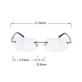 Antifatigue,Rectangle,Rimless,Lightweight,Readers,Reading,Glasses,Frameless,Presbyopic,Glasses