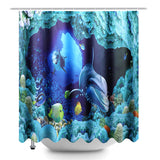 180x180cm,Dolphin,Waterproof,Bathroom,Shower,Curtain,Hooks