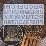 224Pcs,Keychain,Making,Jewelry,Number,Alphabet,Silicone,Mould,Rings,Rings,Twist,Drill,Screw