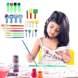 27Pcs,Drawing,Stamp,Painting,Sponge,Brushes,Storage,Children