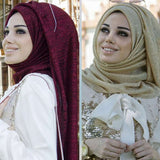 Women,Solid,Color,Bright,Pleated,Scarf,Fashion,Headscarf,Headpieces