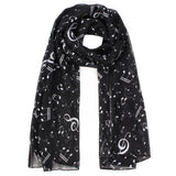 Women,Ladies,Musical,Printed,Chiffon,Scarf,Shawl