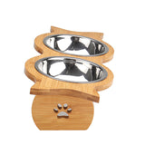 Large,Double,Feeder,Stand,Puppy,Stainless