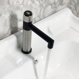 Stainless,Steel,Bathroom,Basin,Faucet,Black,Brushed,Vertical,Button,Switch