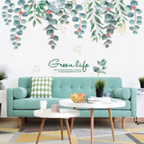 Loskii,FX82118,Green,Green,Vines,Leaves,Sticker,Bedroom,Living,Background,Decoration,Mural,Decal