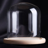 Clear,Glass,Wooden,Cloche,Display,Stand,Micro,Landscape,Decorations