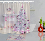 Christmas,Interior,Fireplace,Decorated,Indoors,Shower,Curtain,Bathroom