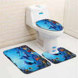 European,Marine,Whale,Style,Shower,Curtain,Carpets,Toilet,Cover,Floor,Bathroom,Decoration