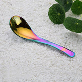 Rainbow,Stainless,Steel,Chinese,Spoon,Round,Scoop,South,Scoop,Thick,Cooking,Spoon,Colors