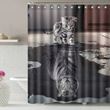 Tiger,Heart,Bathroom,Accessories,Mildew,Waterproof,Shower,Curtain,Toilet