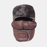 Men's,Leather,Windproof,Outdoor,Thickening,Riding,Earmuffs,Trapper