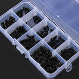 160Pcs,Metric,Black,Nylon,Phillips,Screw,Assortment