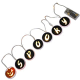 Wooden,SPOOKY,Alphabet,Pumpkin,Pattern,Light,String,Halloween,Pendant,Crafts,Party,Decoration