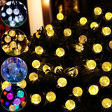 Solar,Powered,String,Lights,Crystal,Balls,Outdoor,Fairy,Lights,Decorations