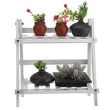 2Tier,Wooden,Shelves,Flower,Plant,Stand,Display,Indoor,Outdoor,Garden,Patio