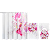 Chirstmas,Flowers,Bathroom,Shower,Curtain,Pedestal,Cover