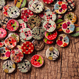 Round,Pattern,Wooden,Button,Mixed,Natural,Sewing,Children,Handmade,Clothes,Buttons