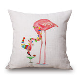 Honana,45x45cm,Vintage,Flamingos,Cotton,Linen,Throw,Pillow,Christmas,Waist,Cushion,Cover