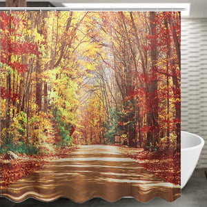 71''x71'',Autumn,Leaves,Pattern,Waterproof,Polyester,Shower,Curtain,Bathroom,Fabric,Hooks