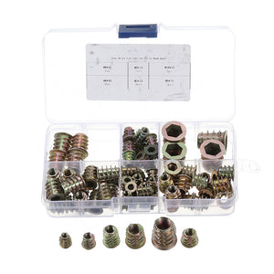 Suleve,MXZN2,80Pcs,Alloy,Furniture,Socket,Drive,Threaded,Insert,Internal,External