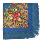 Fringed,Scarf,National,Shawl,Female,Retro,Printed,Flower,Square,Scarf