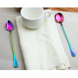 Stainless,Steel,Colorful,Rainbow,Handle,Spoon,Coffee,Cream,Spoon,Tableware,Craft