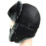 Unisex,Leather,Earflap,Plush,Linen,Buckle,Pilot,Trapper