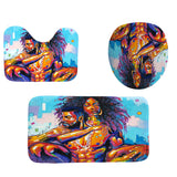 Graffiti,Couple,Bathroom,Waterproof,Shower,Curtain,Toilet,Cover