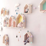 Wooden,House,Shape,Hanging,Shelf,Storage,Decorations